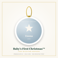Baby's First Christmas milestone keepsake ornament with gold cord